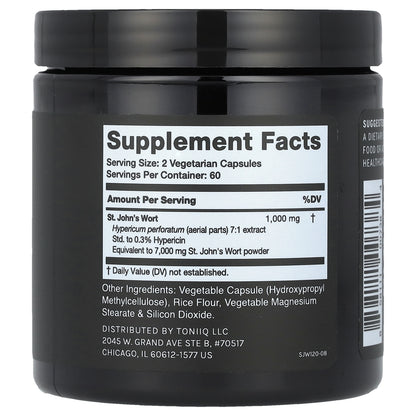 Toniiq, St John's Wort, 120 Capsules (500 mg per Capsule)
