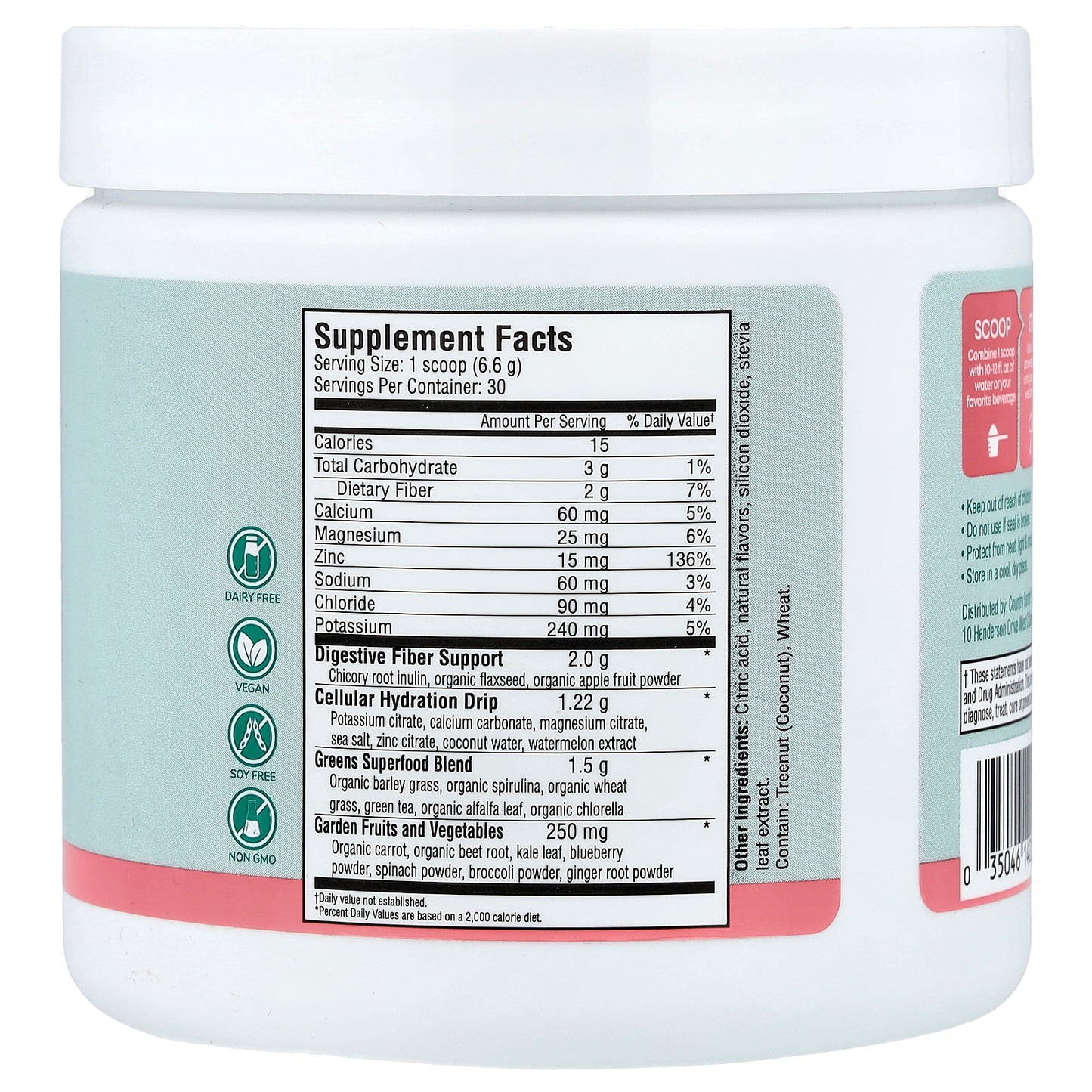 Country Farms, Refreshers, Super Greens + Electrolytes, Watermelon, 6.98 oz (198 g)
