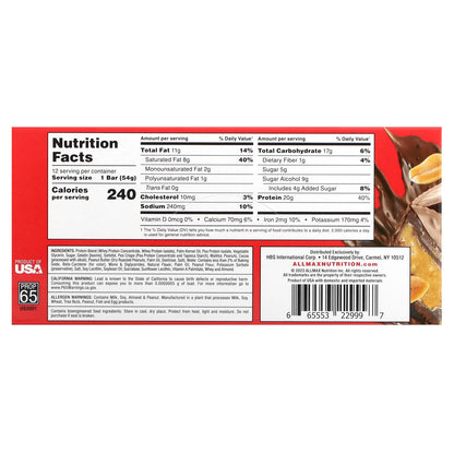 ALLMAX, Hexapro™, Protein Bar, Chocolate Peanut Butter Cup, 12 Bars, 1.9 oz (54 g) Each