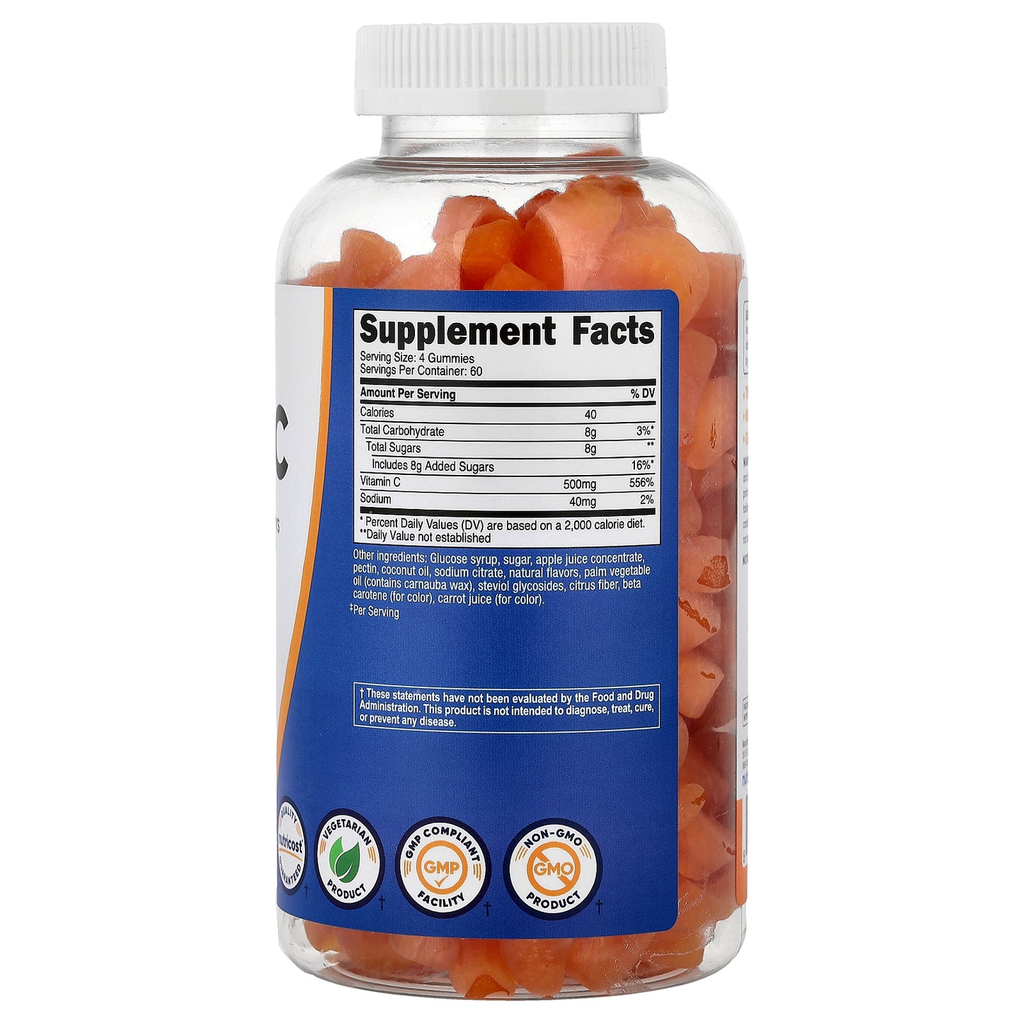 Nutricost, Vitamin C Gummies, Orange, 240 Gummies