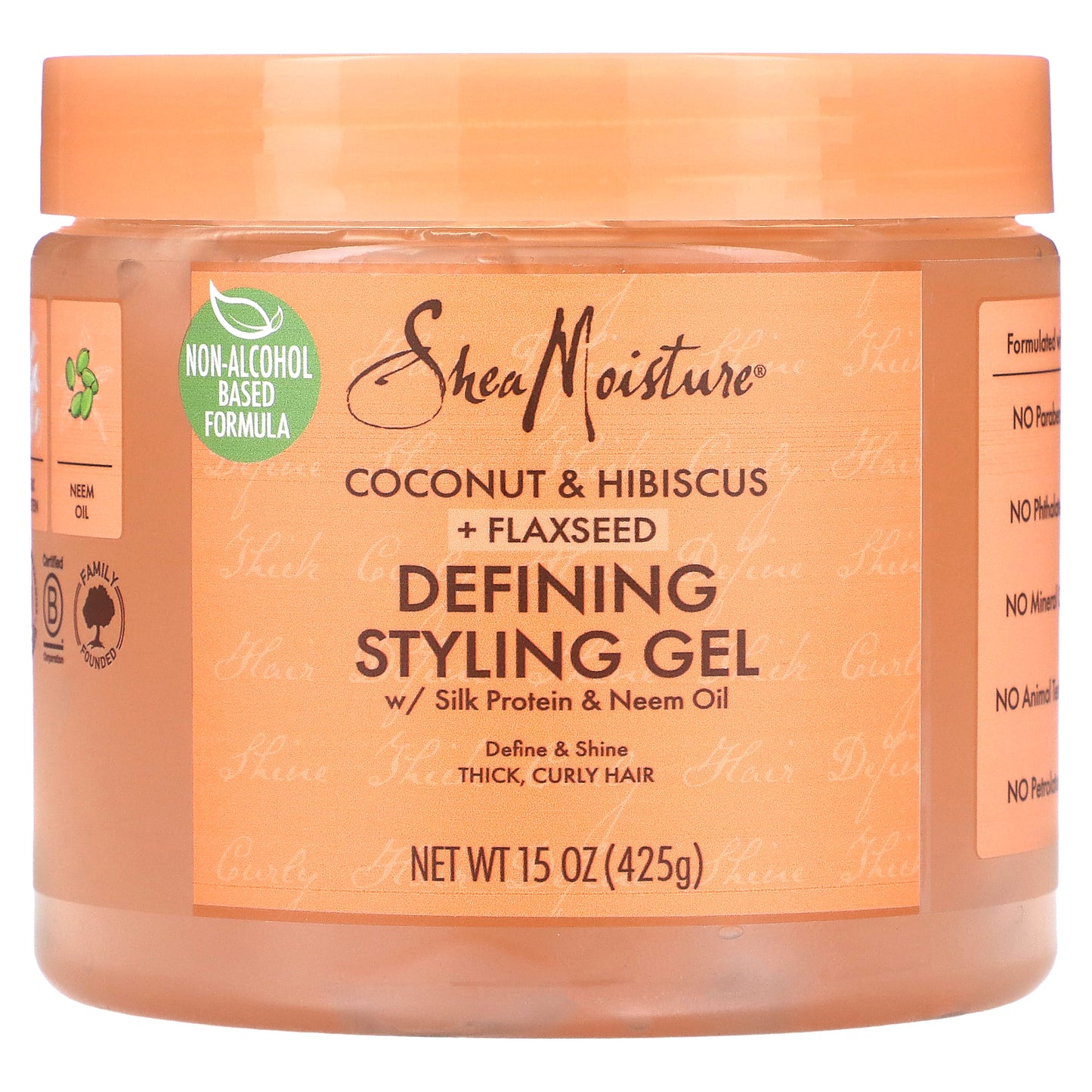 SheaMoisture, Defining Styling Gel, Coconut & Hibiscus + Flaxseed, 15 oz (425 g)