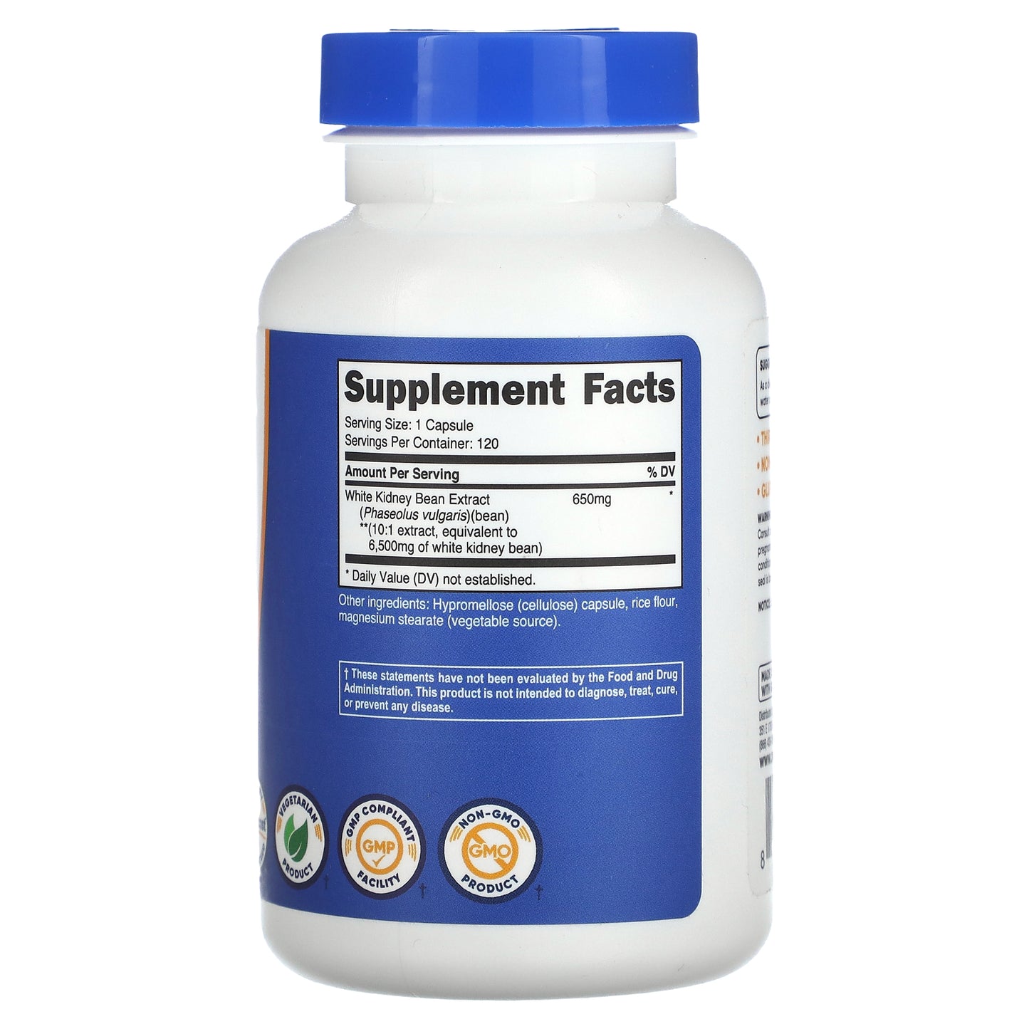 Nutricost, White Kidney Bean, 6,500 mg, 120 Capsules