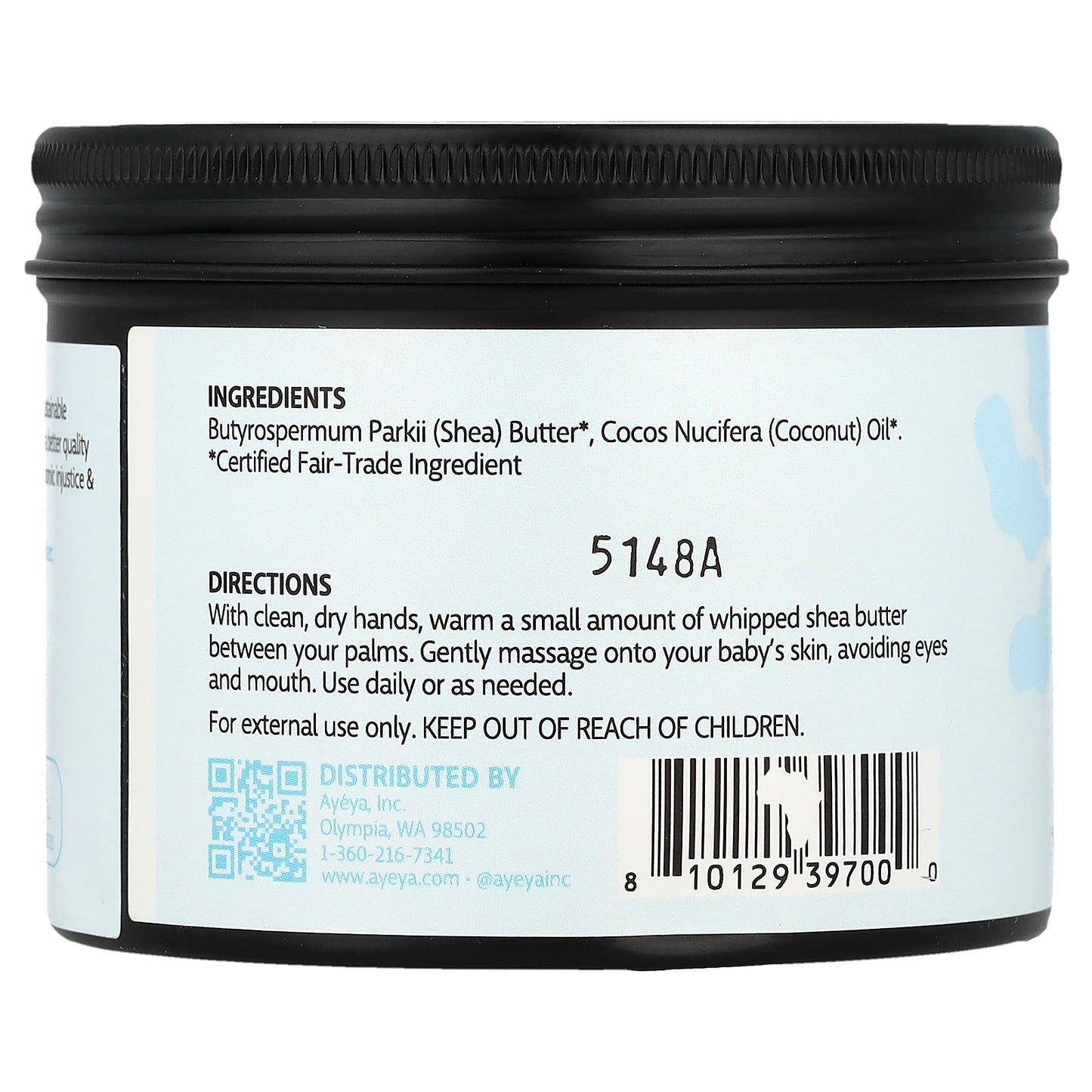 Ayeya, Baby, Whipped Body Butter, Fragrance-Free, 5 oz (141 g)