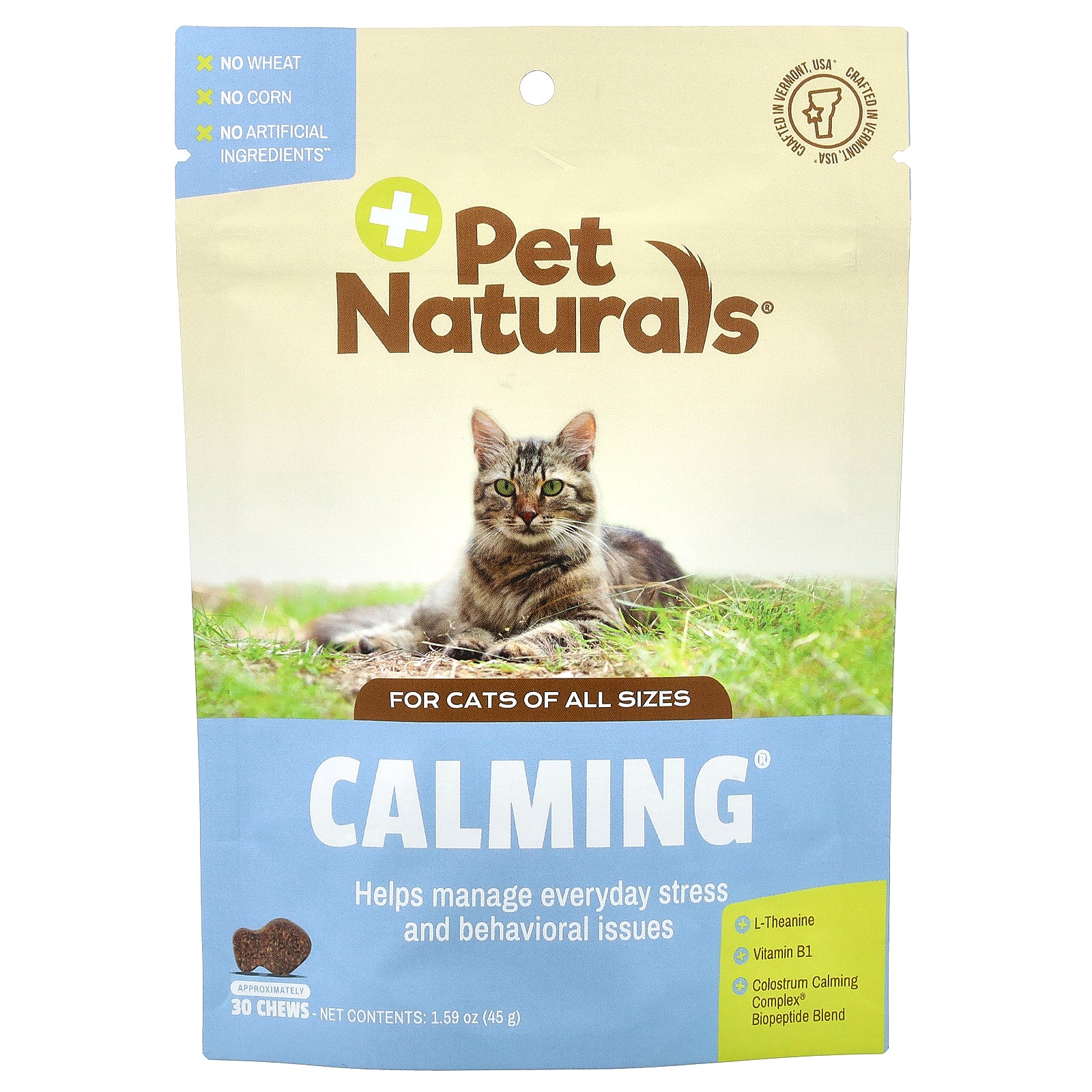 Pet Naturals, Calming®, For Cats, All Sizes, 30 Chews, 1.59 oz (45 g)