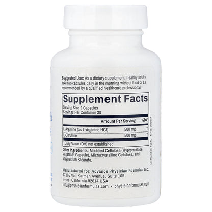 Advance Physician Formulas, L-Arginine & L-Citrulline, 60 Vegetable Capsules