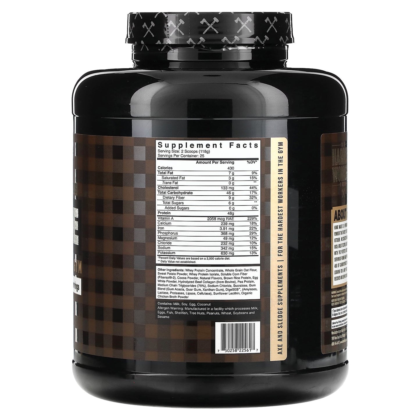 Axe & Sledge Supplements, Home Made, Meal Replacement, Double Chocolate Brownie, 6.5 lbs (2,950 g)