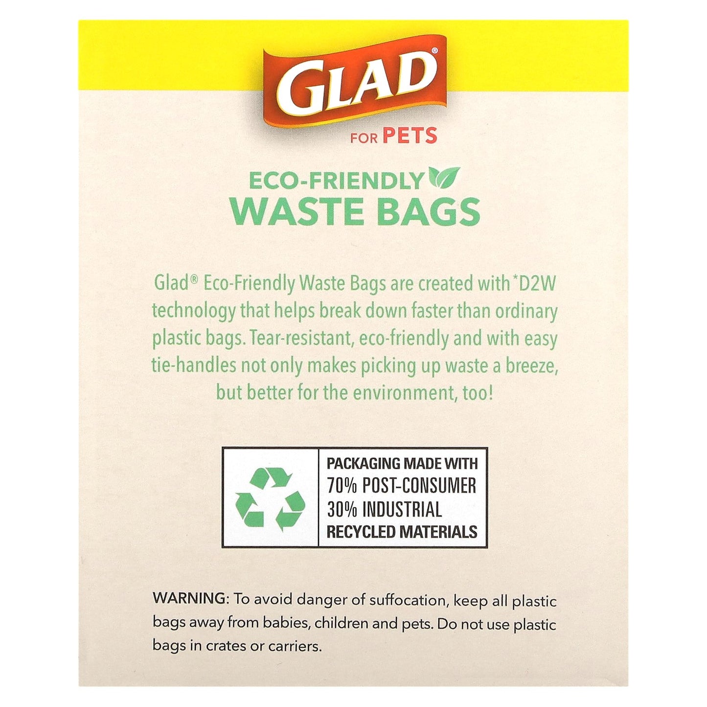 Glad for Pets, Eco-Friendly Waste Bags, For Pets, Fragrance Free, 360 Bags