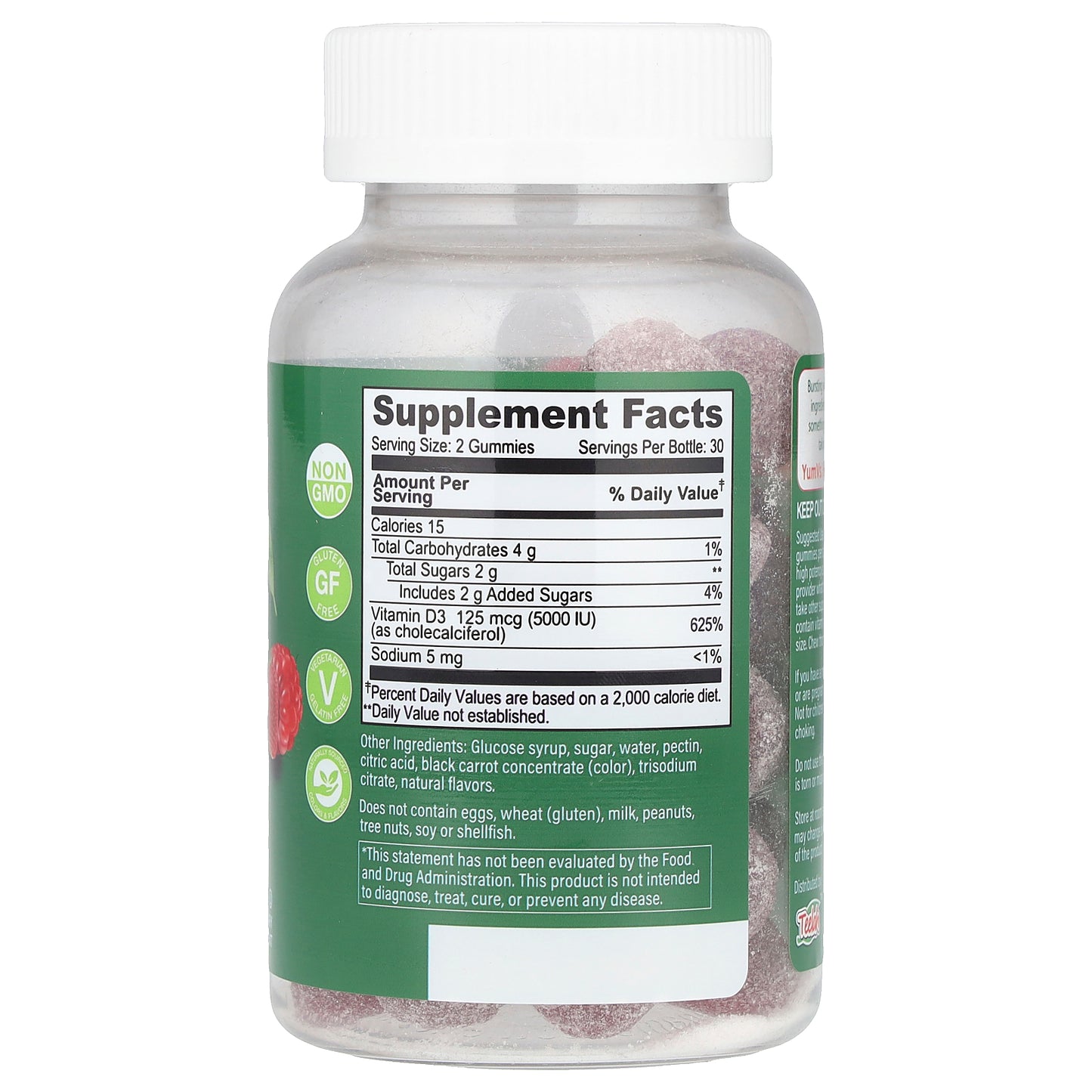 YumVs, Vitamin D3, Berry, 60 Gummies (2,500 IU per Gummy)