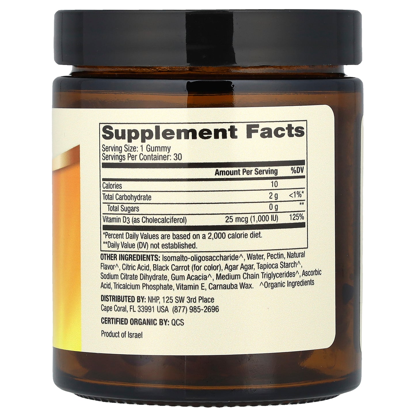 Dr. Mercola, Organic Vitamin D3 Gummies, For Kids, Natural Cherry, 30 Gummies (25 mcg (1,000 IU) per Gummy)