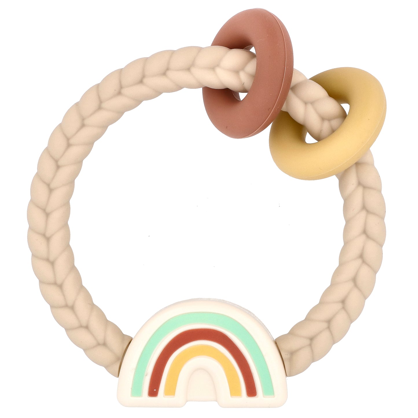 itzy ritzy, Ritzy Rattle®, Silicone Teether with Rattle, 3+ Months, Rainbow, 1 Teether