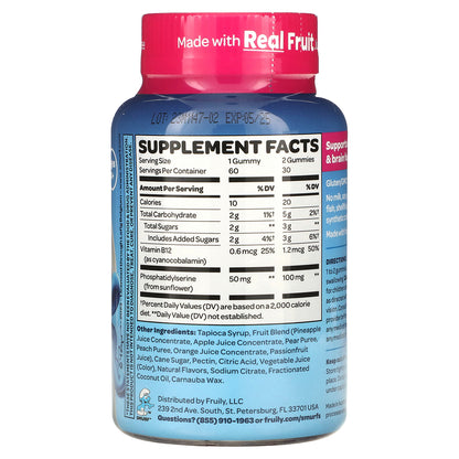 The Smurfs, Kids Gummy, Memory & Focus, Ages 4+, Smurf Berry, 60 Gummies