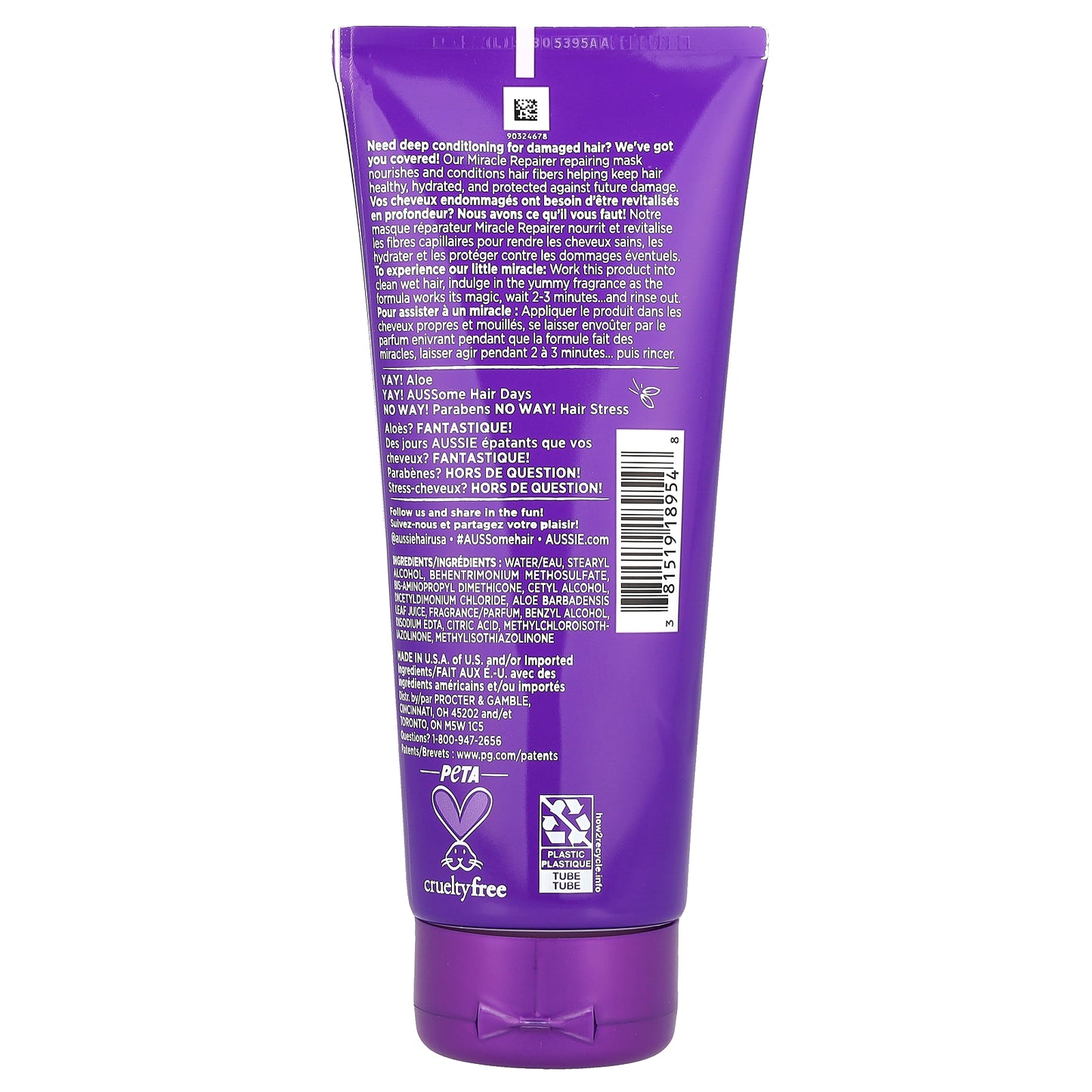 Aussie, Miracle Repairer, Repairing Mask with Aloe , 6.6 fl oz (198 ml)