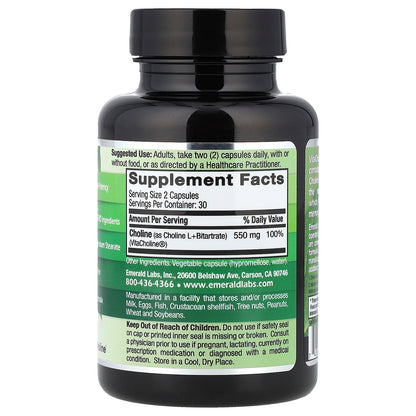 Emerald Laboratories, VitaCholine®, 60 Vegetable Capsules (275 mg per Capsule)