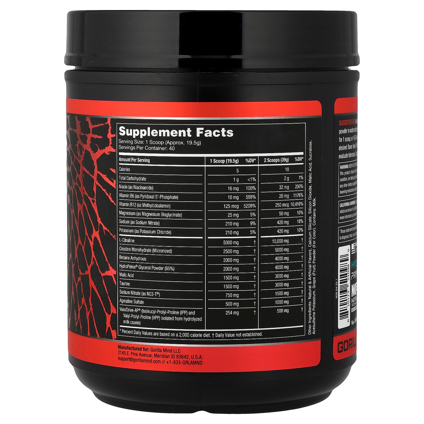 Gorilla Mind, Mode Nitric®, Stimulant Free Pre-Workout Formula, Blackberry Lemonade, 1.72 lb (780 g)