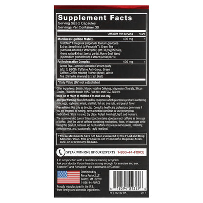 Force Factor, Test X180 Ignite®, 60 Capsules