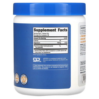 Nutricost, Magnesium BHB, goBHB®,  Unflavored, 8.8 oz (250 g)