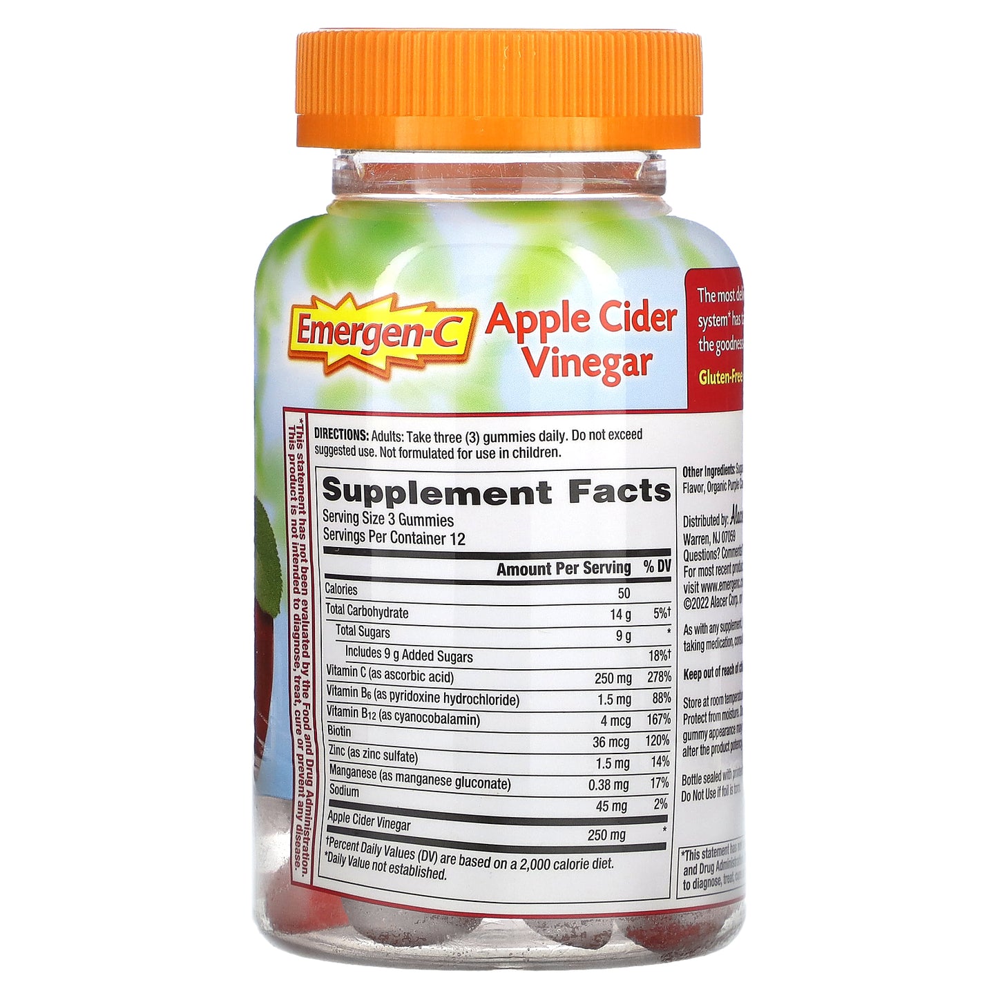 Emergen-C, Apple Cider Vinegar, Apple, 36 Gummies