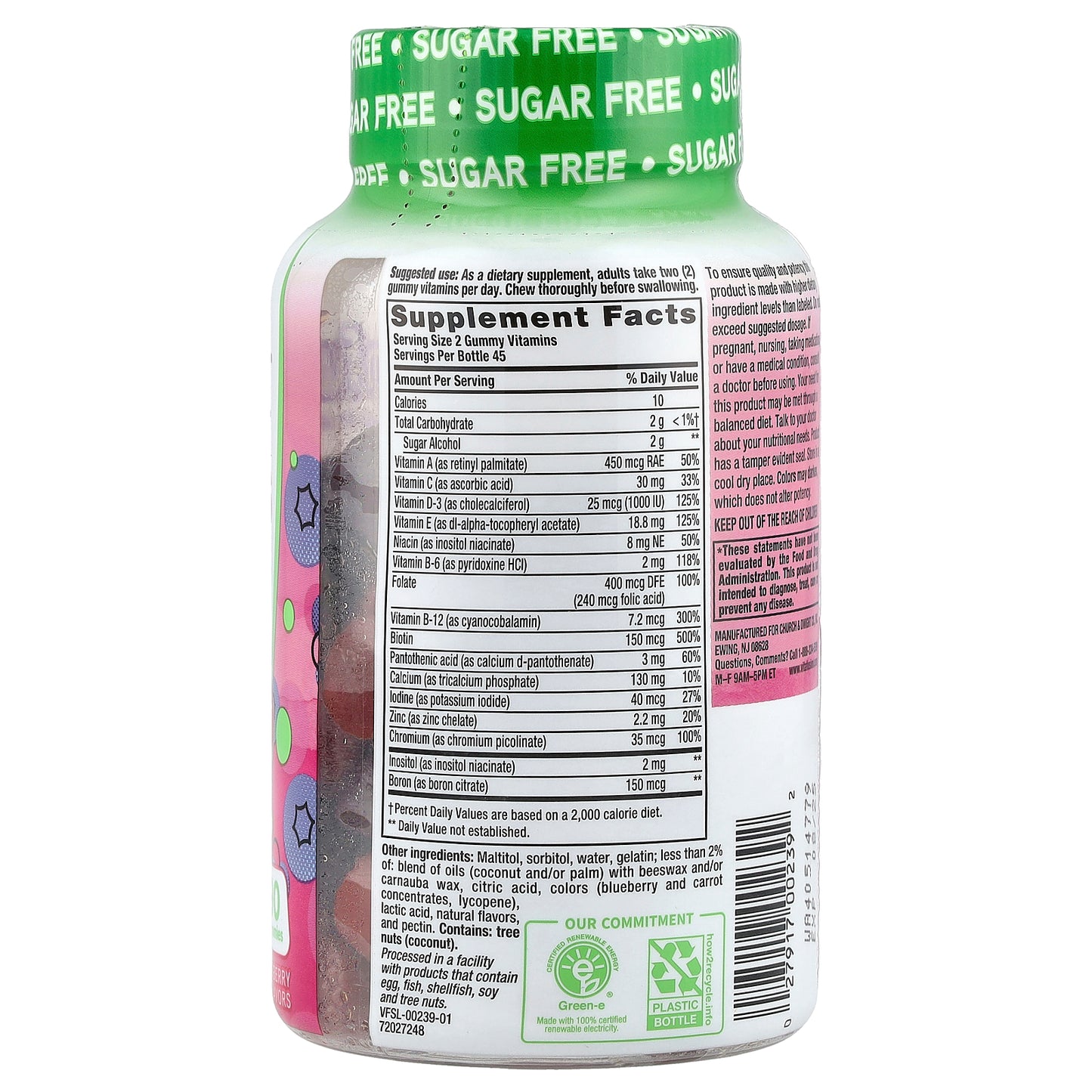 VitaFusion, Women's Sugar Free Multi, Mixed Berry, 90 Gummies