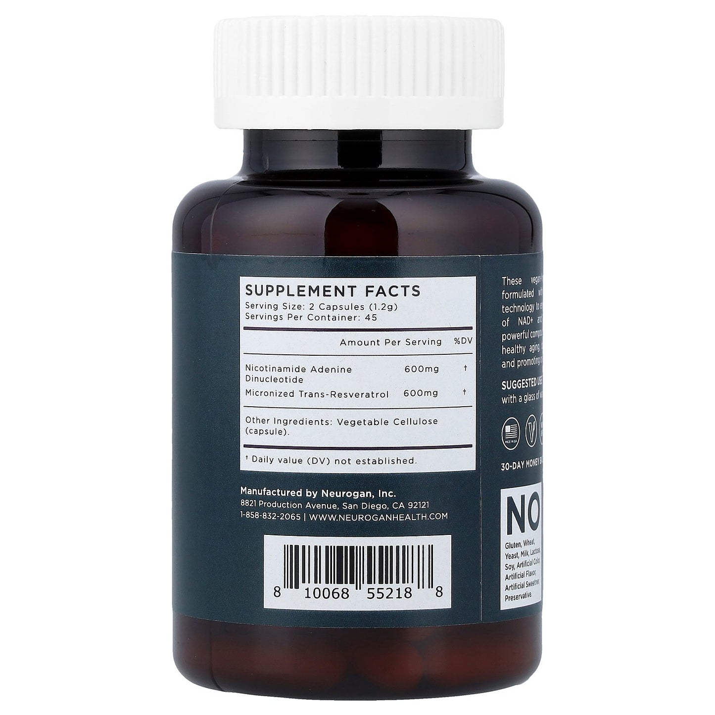 Neurogan Health, NAD + RSV, 90 Vegan Capsules, 1.9 oz (54 g)