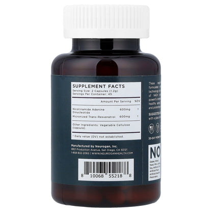 Neurogan Health, NAD + RSV, 90 Vegan Capsules, 1.9 oz (54 g)