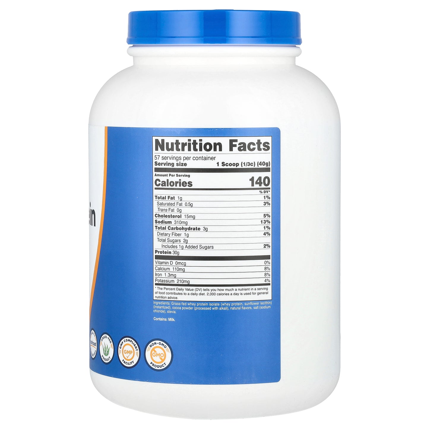 Nutricost, Grass-Fed Whey Protein Isolate, Milk Chocolate, 5 lb (2,268 g)