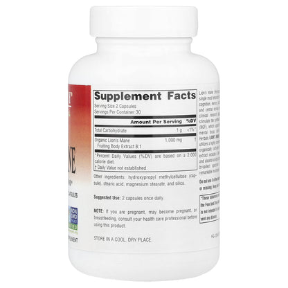 Planetary Herbals, Lion's Mane, 60 Vegan Capsules (500 mg per Capsule)