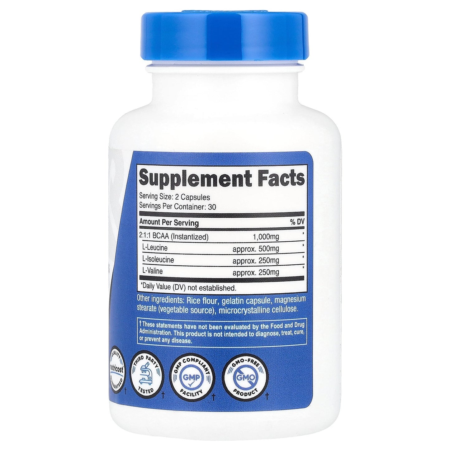 Nutricost, Performance, BCAA, 60 Capsules (500 mg per Capsule)