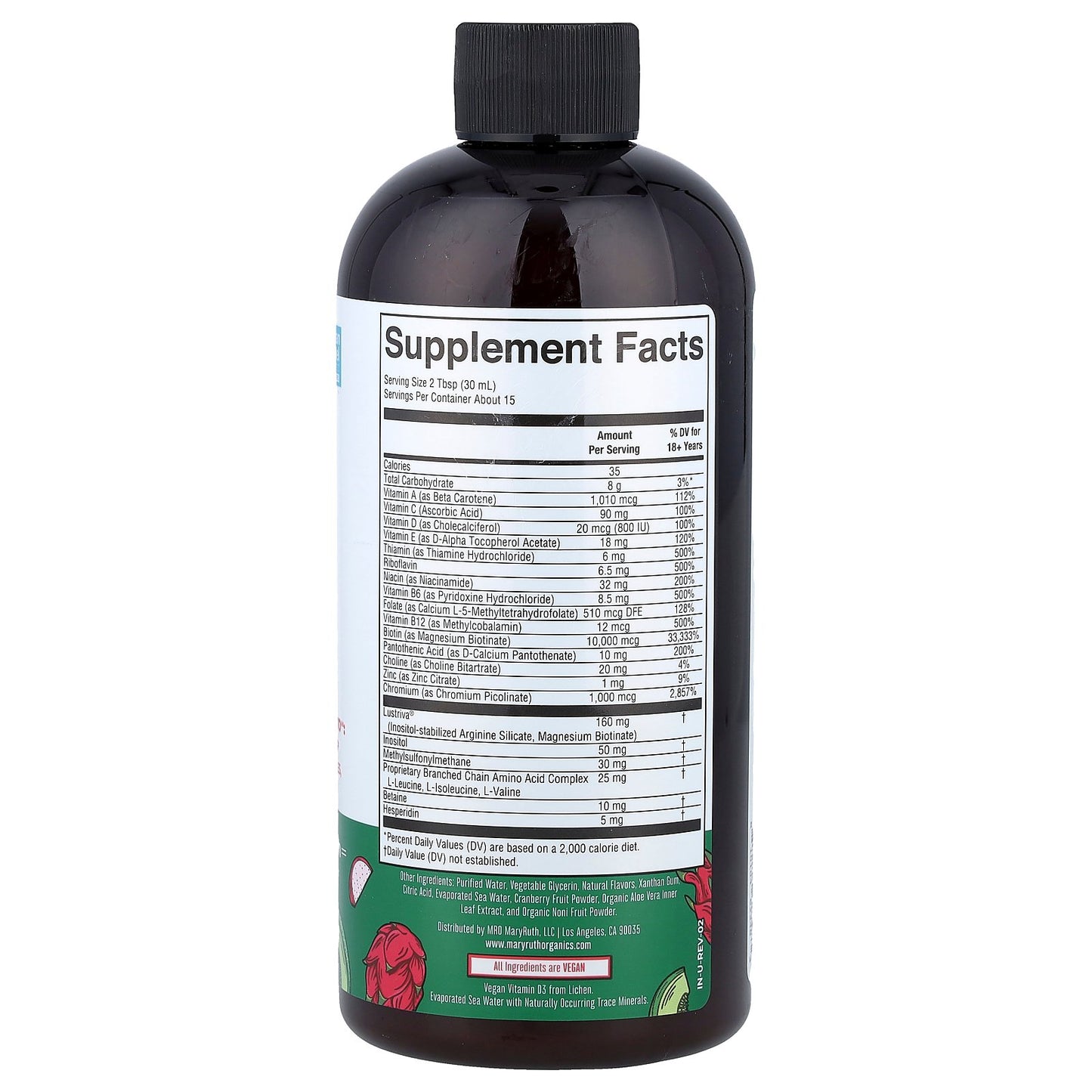 MaryRuth's, Liquid Morning Multivitamin + Hair Growth, Dragon Fruit Melon, 15.22 fl oz (450 ml)