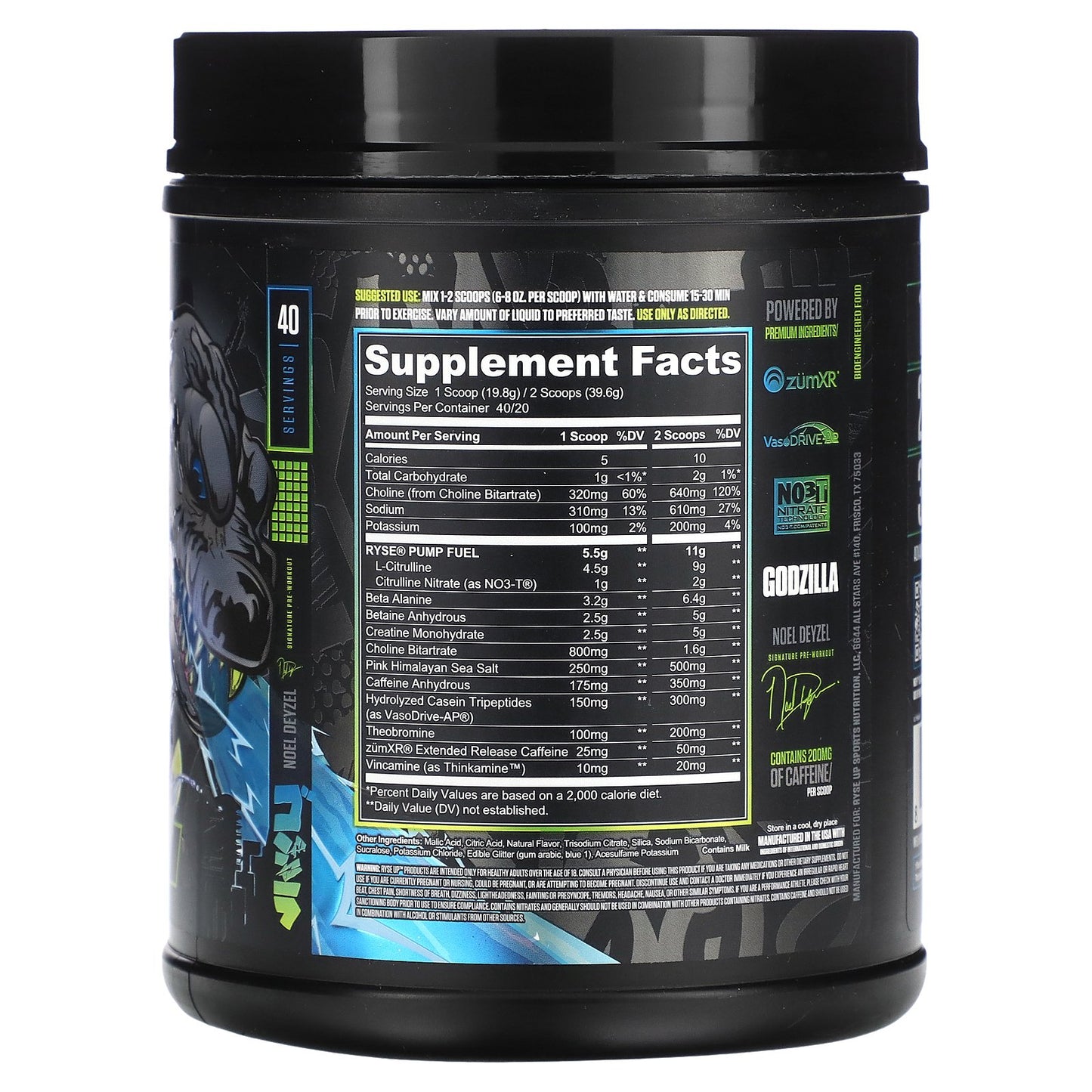 RYSE, Godzilla, Pre-Workout, Monsterberry Lime, 1.74 lb (792 g)