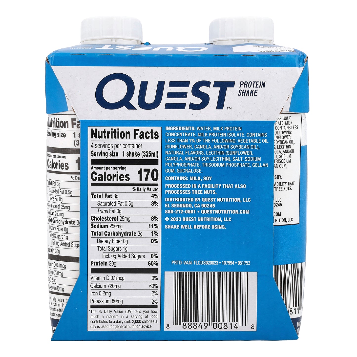 Quest Nutrition, Protein Shake, Vanilla, 4 Shakes, 11 fl oz (325 ml) Each