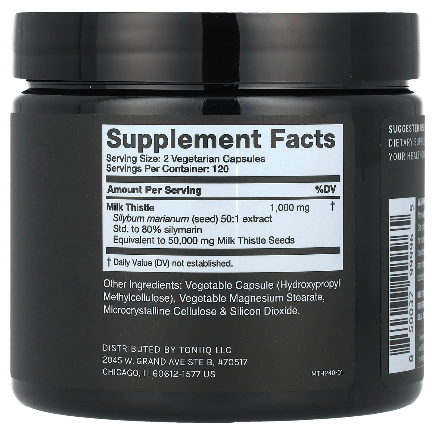 Toniiq, Milk Thistle 1000, 240 Capsules (500 mg per Capsule)