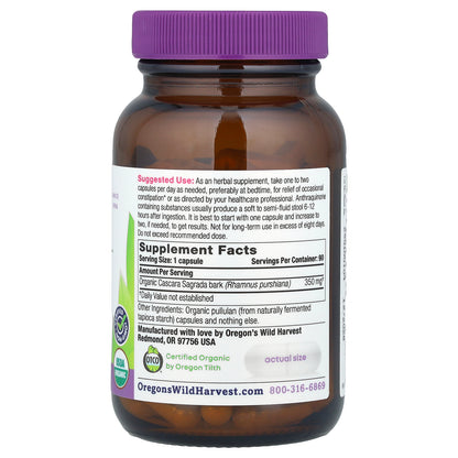 Oregon's Wild Harvest, Organic Cascara Sagrada , 90 Organic Vegan Capsules