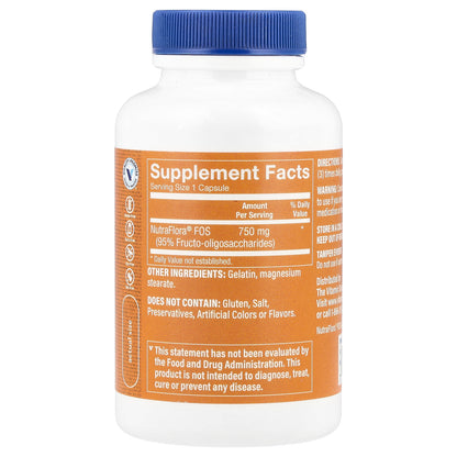 The Vitamin Shoppe, NutraFlora® FOS Probiotic, 750 mg, 100 Capsules