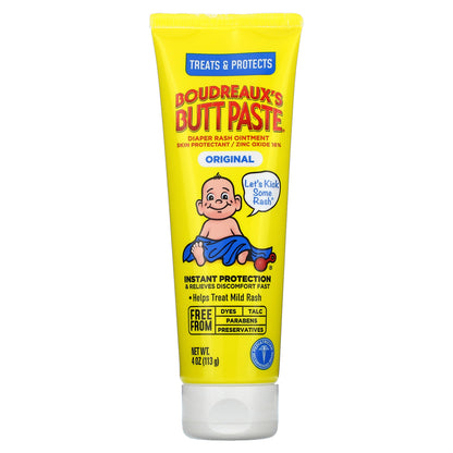 Boudreaux's Butt Paste, Diaper Rash Ointment, Original, 4 oz (113 g)