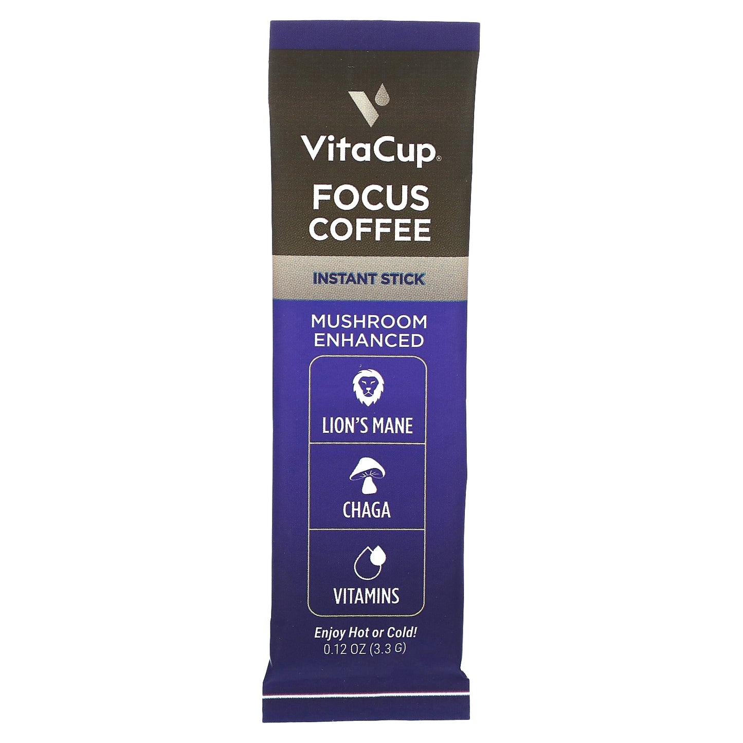 VitaCup, Focus Instant Coffee, Medium Roast, 24 Single-Serve Sticks, 0.12 oz (3.3 g) Each