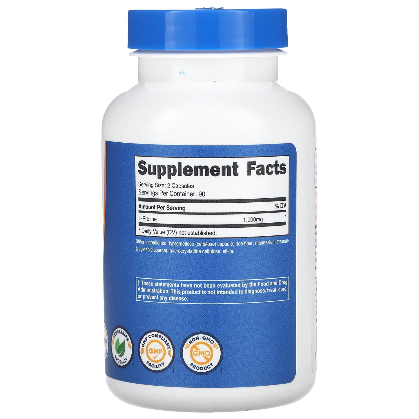 Nutricost, L-Proline, 180 Capsules (500 mg per Capsule)