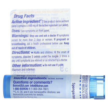 Boiron, Spongia Tosta, 6C, Dry Cough Relief, Approx 80 Pellets