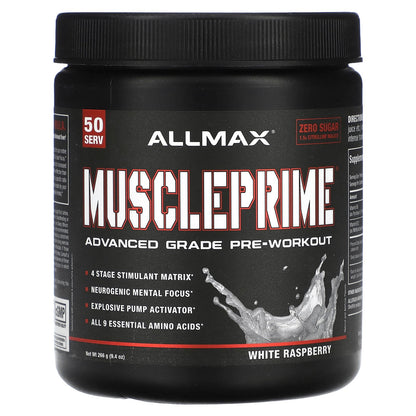 ALLMAX, MusclePrime®, Advanced Grade Pre-Workout, White Raspberry, 9.4 oz (266 g)