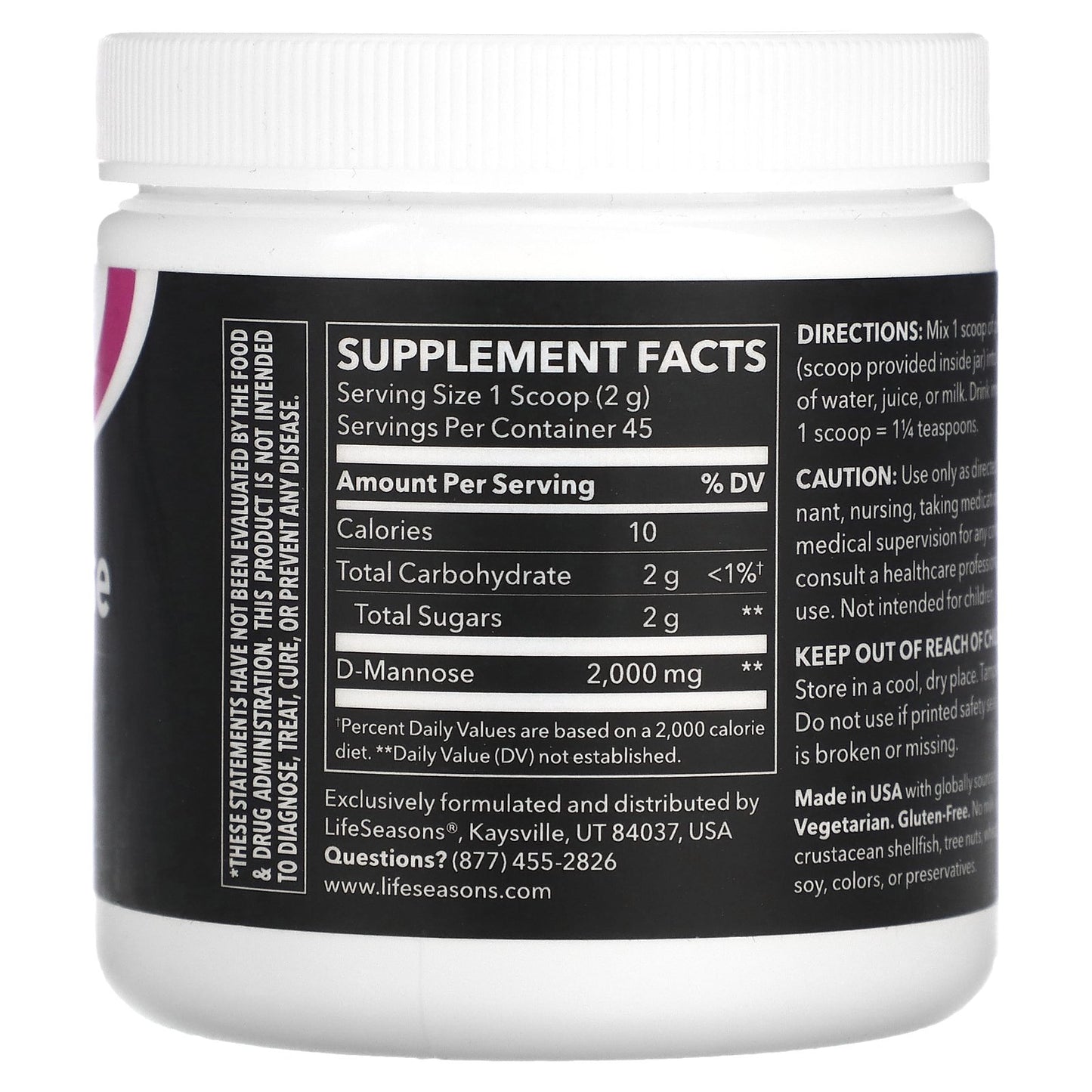 LifeSeasons, D-Mannose, 3.3 oz (94.97 g)