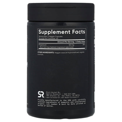 Sports Research, Magnesium Glycinate, 90 Veggie Capsules (80 mg per Capsule)