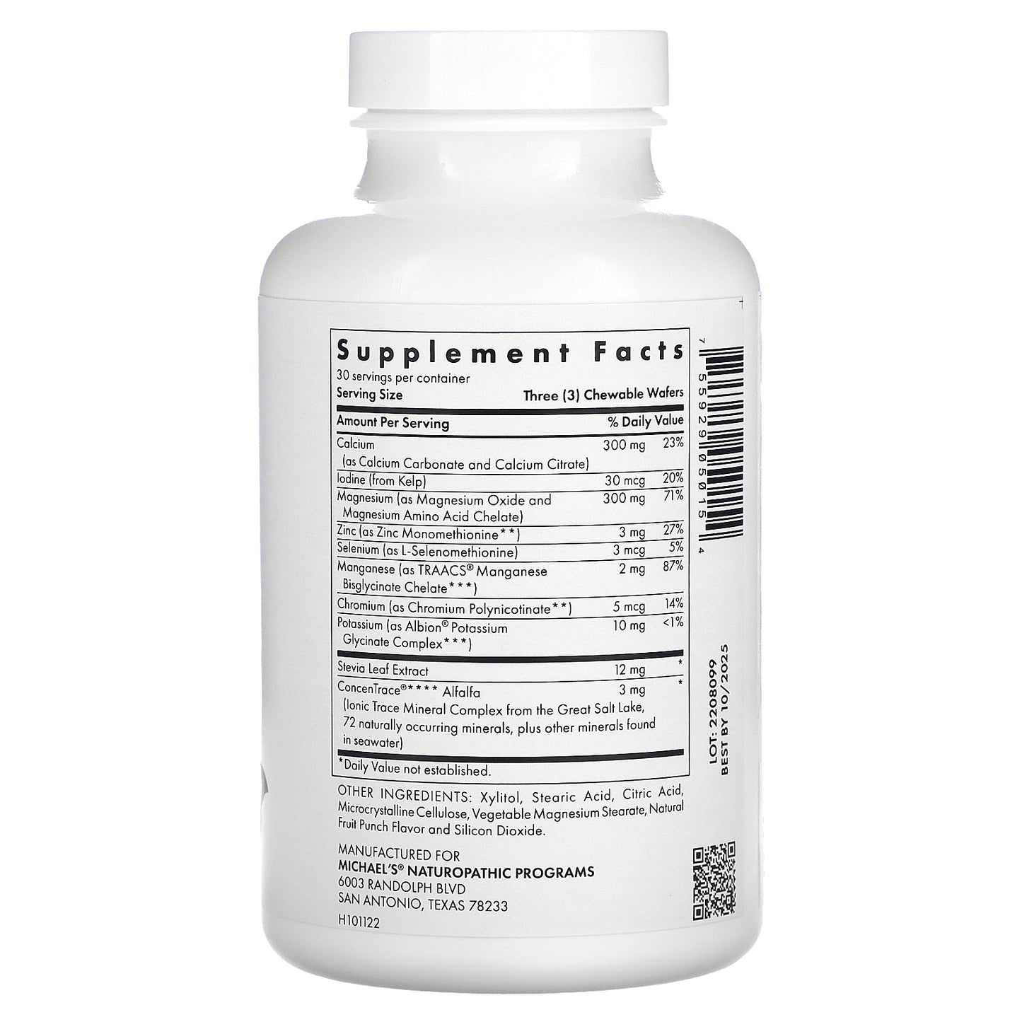 Michael's Health, Chewable Minerals, Natural Fruit Punch, 90 Chewable Vegan Wafers