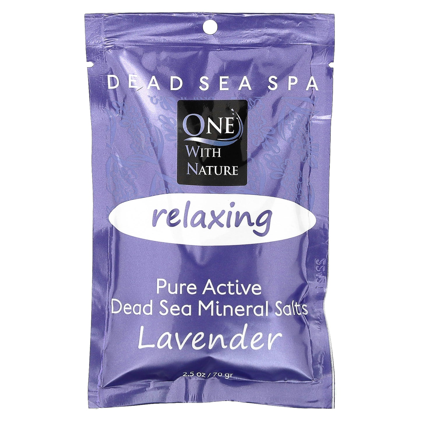 One with Nature, Dead Sea Spa, Mineral Salts, Relaxing, Lavender, 2.5 oz (70 g)
