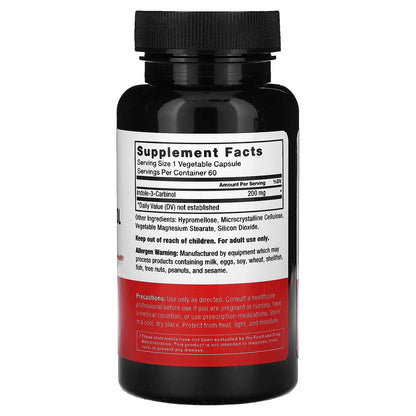 Force Factor, Indole-3-Carbinol, 200 mg, 60 Vegetable Capsules