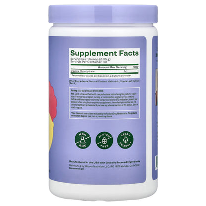 Bloom, Creatine Monohydrate, Raspberry Lemon, 9 oz (254 g)