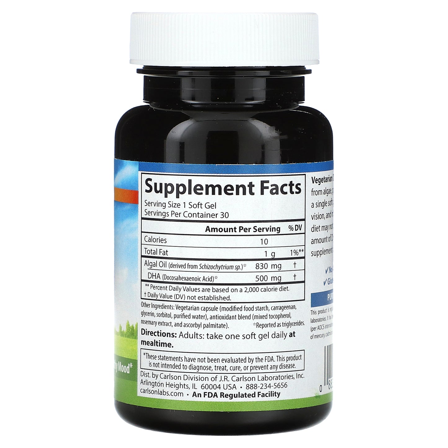 Carlson, Vegetarian DHA, 500 mg, 30 Vegetarian Soft Gels