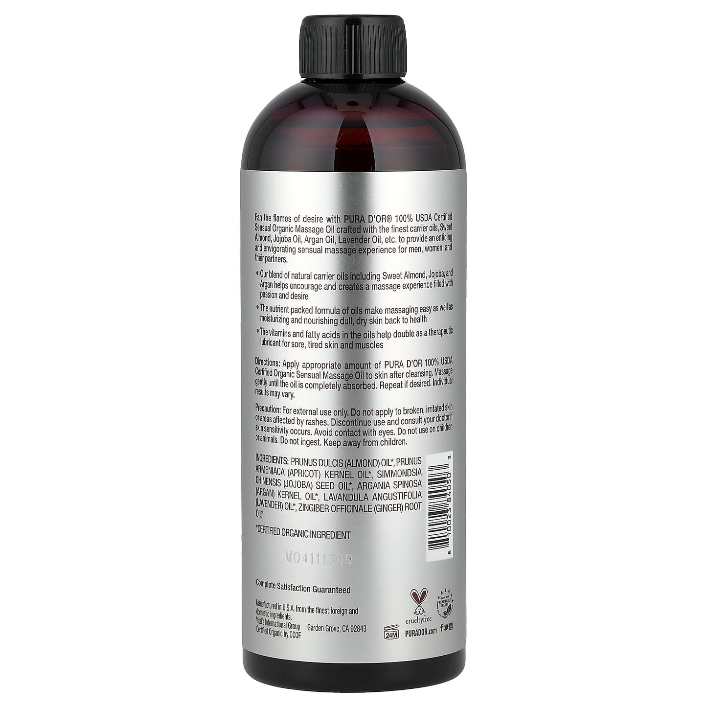 Pura D'or, Professional, Organic Massage Oil, 16 fl oz, (473 ml)