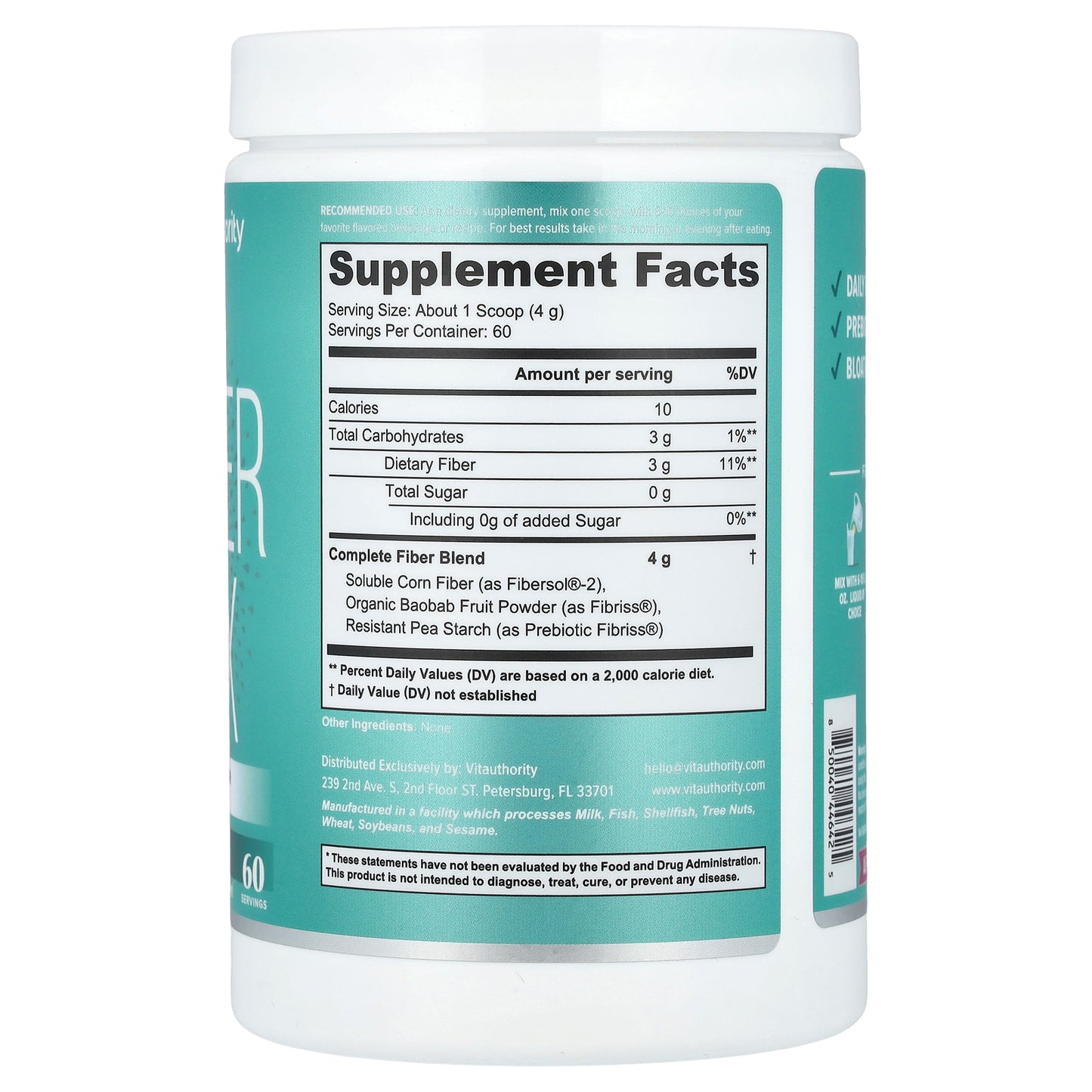 Vitauthority, Fiber Fix, Multi Fiber Gut Aid, Unflavored, 8.46 oz (240 g)