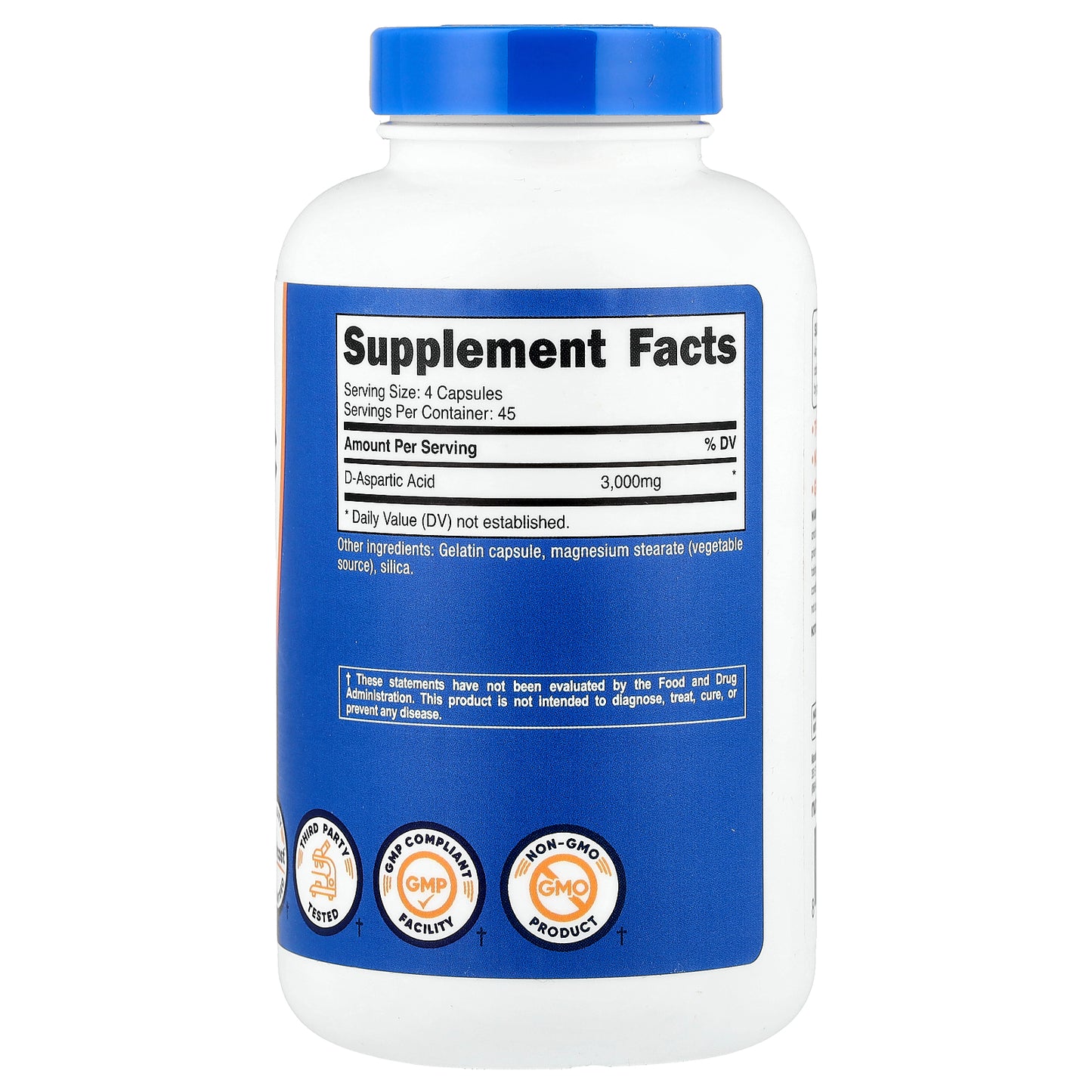 Nutricost, D-Aspartic Acid , 180 Capsules (750 mg per Capsule)