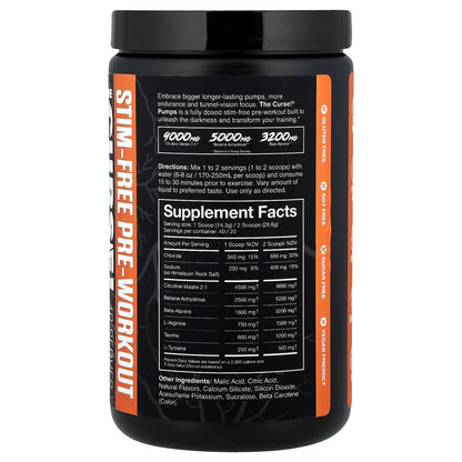 JNX Sports, Stim-Free Pump, Pre-Workout, Peach Mango, 20.2 oz (572 g)