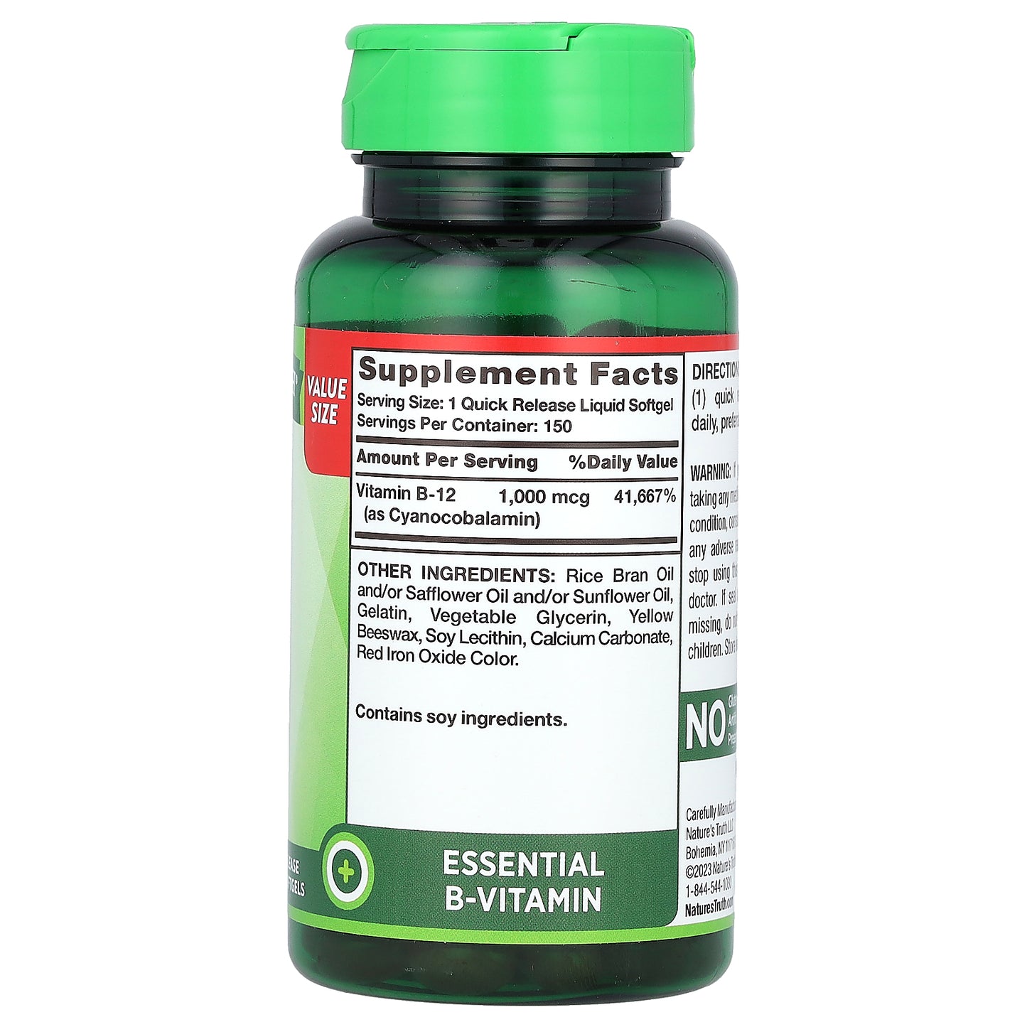 Nature's Truth, Absorbable B-12, 1,000 mcg, 150 Quick Release Liquid Softgels